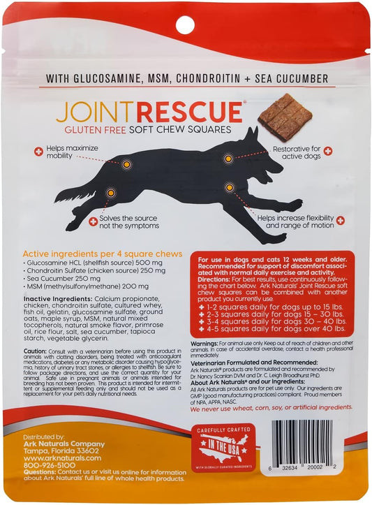 Ark Naturals Joint Rescue Dog Chew, Chicken Flavor, Joint Supplement With Glucosamine & Chondroitin, 2 Pack