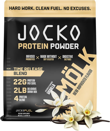 Jocko Mlk Whey Protein Powder (Vanilla) - Keto, Probiotics, Grass Fed