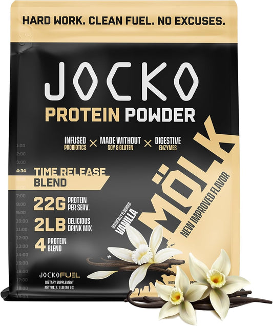 Jocko Fuel Bundle - Vanilla Mölk Protein Powder + Creatine Monohydrate Powder For Men & Women - Bundle For Atheltic Performance, Recovery, & Muscle Growth