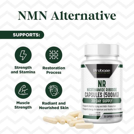 Nmn Alternative Nr Supplement Nad+ | Nicotinamide Riboside Is Formulated For Energy And General Wellness | 30Ct/500Mg, 30-Day Supply