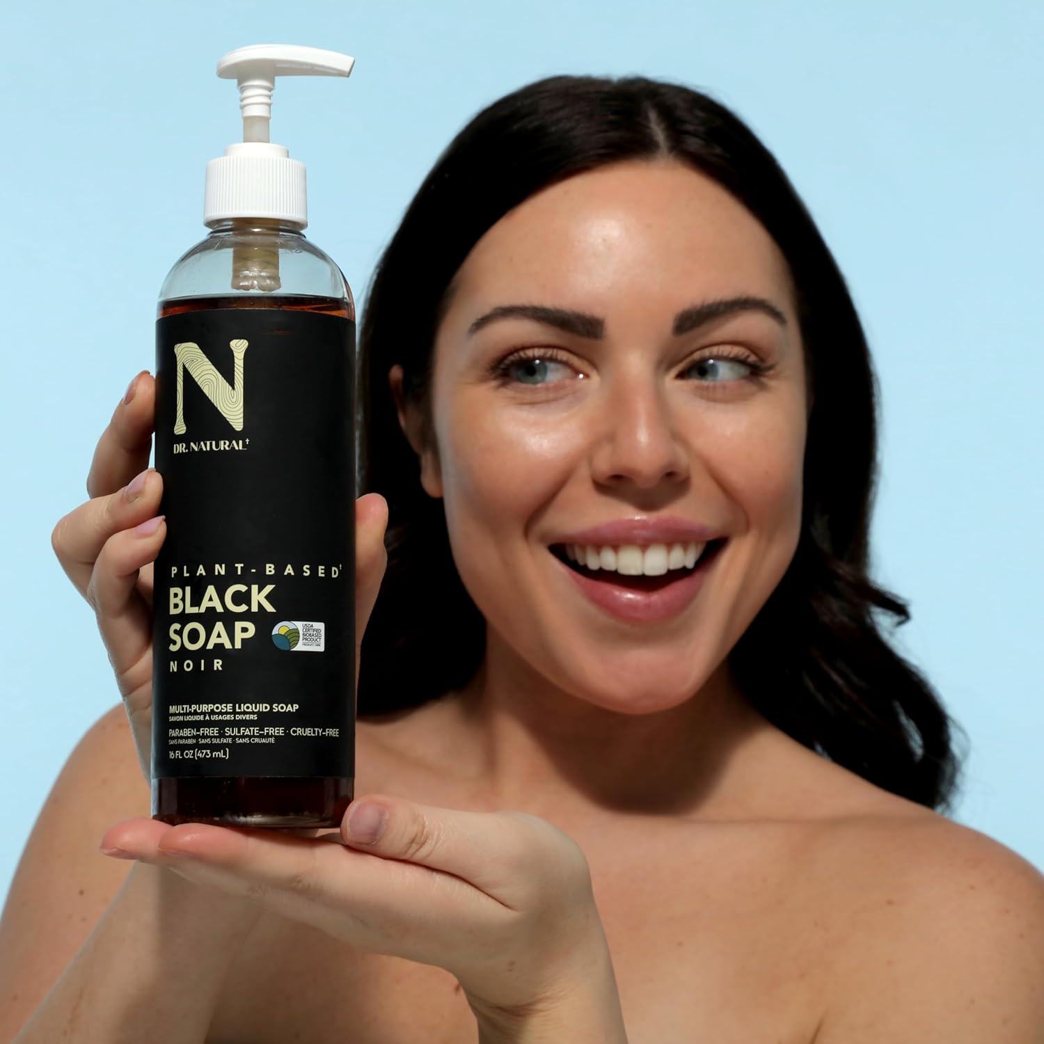 Dr. Natural Multi-Purpose Black Liquid Soap - Natural West African Body Wash - Gentle Hand Soap And Body Soap - Deep Moisturizer, Fights Acne - 16 Oz : Beauty & Personal Care