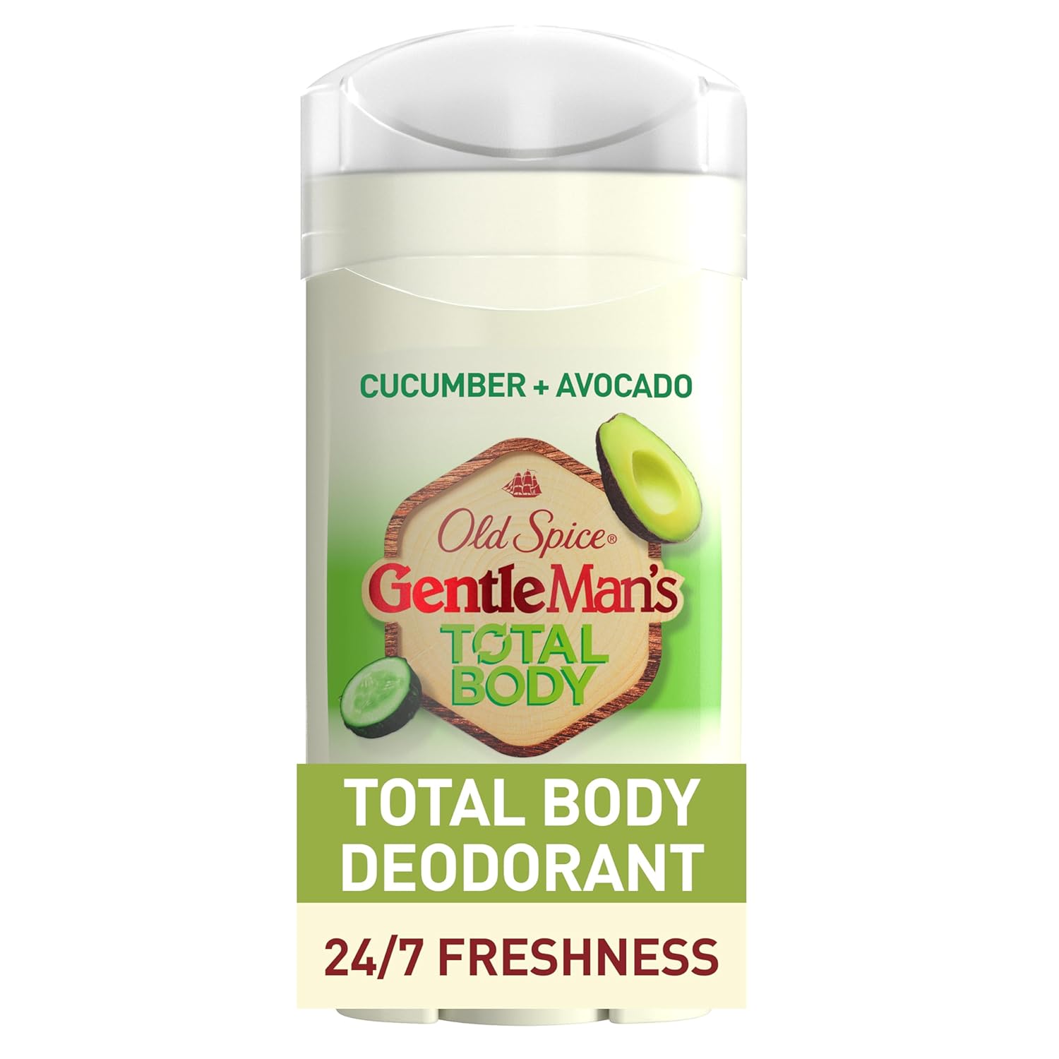 Old Spice Whole Body Deodorant For Men, Total Body Deodorant, Cucumber + Avocado, Aluminum Free Deodorant Stick For 24/7 Freshness // Dermatologist Tested Whole Body Deodorant, 3.0 Oz