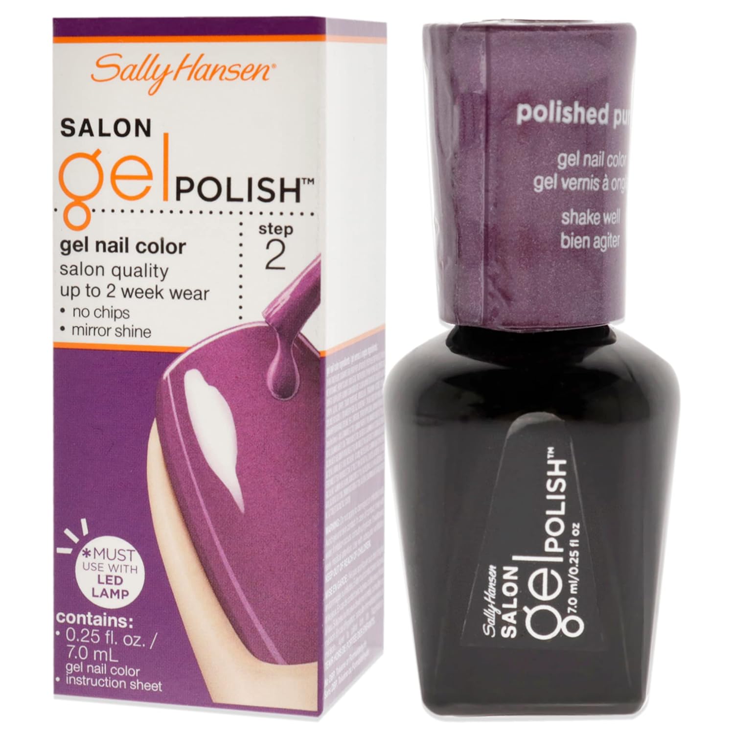 Sally Hansen Salon Gel Nail Polish, Polished Purple, 0.25 Fl Oz (Pack of 1) : Beauty & Personal Care