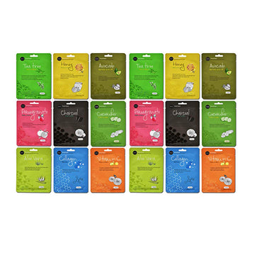 Celavi Collagen Facial Face Mask (18-Sheets) Classic Korean Skincare | Moisturize