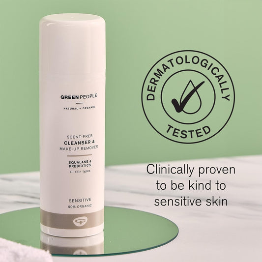 Green People Scent Free Cleanser - Suitable For Sensitive Skin - Paraben Free, Unscented - Organic, Cruelty Free & Vegan, 150Ml