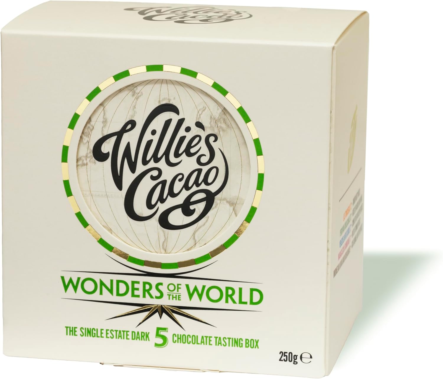 Willie's Cacao 5 Wonders of The World Chocolate Tasting Box. 5 x 50g Single Estate Dark Chocolate Bars and Willie's Map of The World. Vegan. (Total 250g) : Amazon.co.uk: Grocery