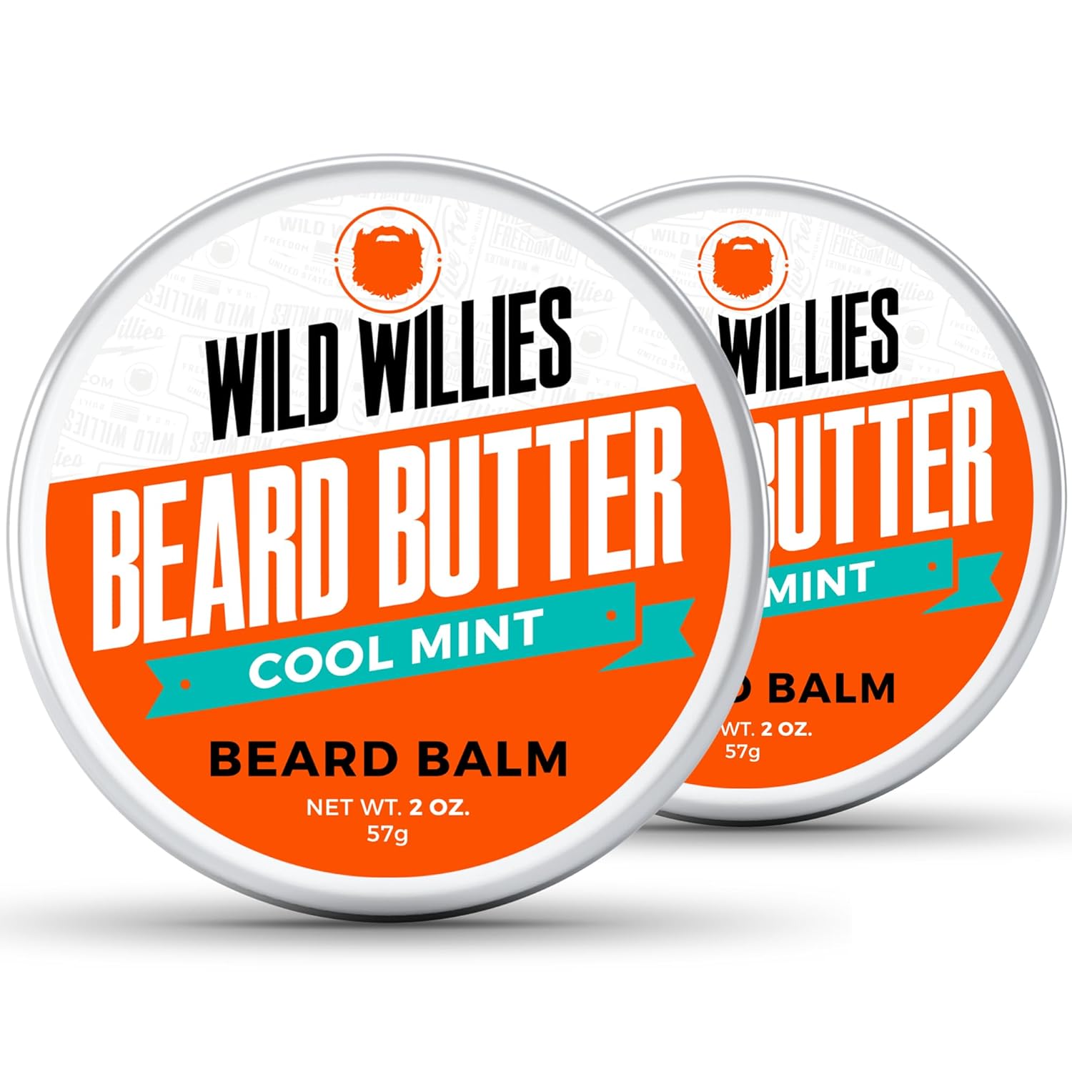 Wild Willies Premium Beard Balm For Men, Leave-In Butter Conditioner With Organic Ingredients, Promote Growth, Removes Itch & Dandruff - Restores Moisture - Cool Mint, 2 Oz