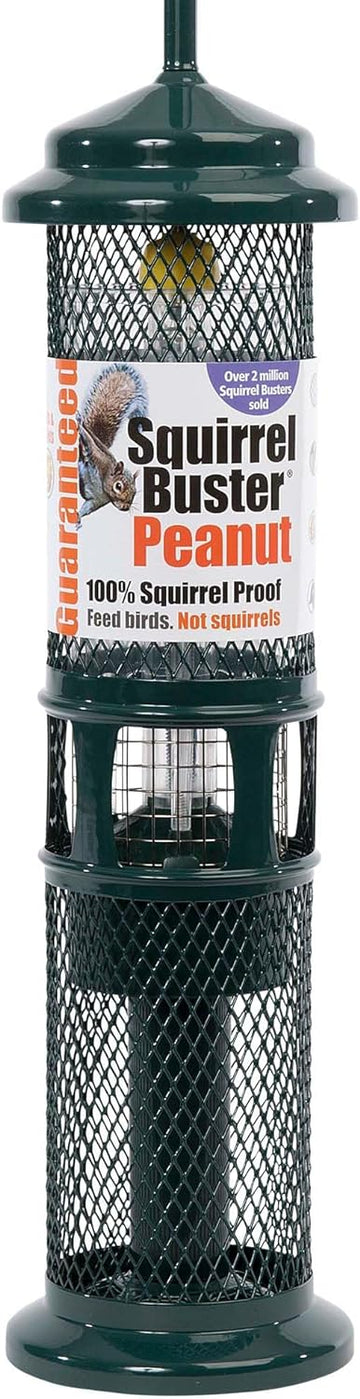 Jacobi Jayne SB-PN Squirrel Proof Bird Feeder - Squirrel Buster Peanut - Marauders off! Guaranteed Squirrel and Large Bird Proof / Metal, Green?SB-PN