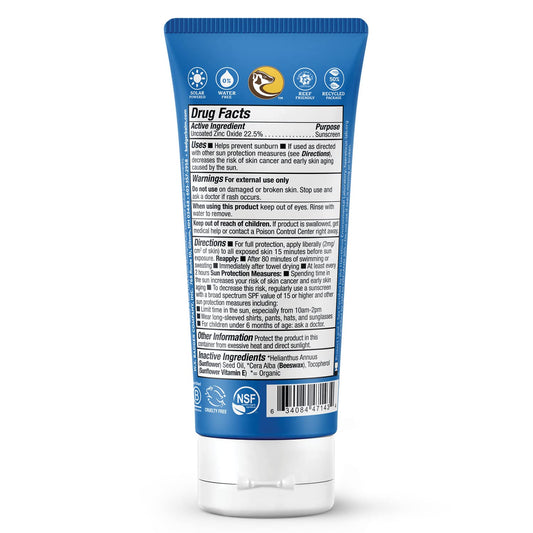 Badger Reef Safe Sunscreen, Spf 40 Sport Mineral Sunscreen, 98% Organic Sunscreen Ingredients, Broad Spectrum, Water Resistant, Zinc Oxide Sunscreen, Unscented, 2.9 Fl Oz