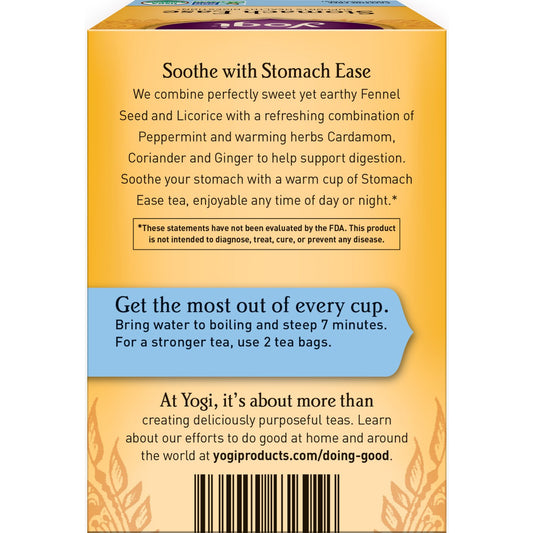 Yogi Tea Stomach Ease Tea - 16 Tea Bags Per Pack (4 Packs) - Digestive Tea To Help Soothe The Stomach - Calming Stomach Tea - Includes Licorice Root, Ginger Root, Peppermint Leaf & More