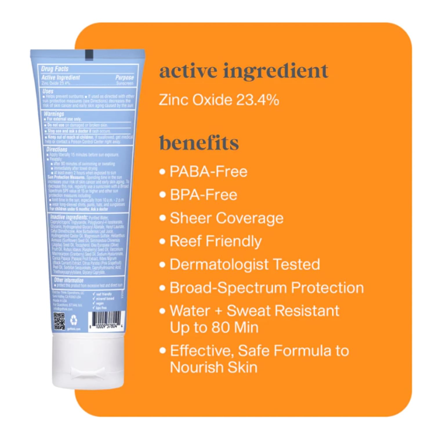 Thinksport SPF 50 Clear Zinc Sunscreen – Waterproof Mineral Sunscreen Lotion – Safe, Natural Zinc Oxide UVA/UVB Sun Protection, Value Size, 6 Fl oz : Beauty & Personal Care