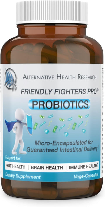 Friendly Fighters Pro® Probiotic | 3 Month Supply | Men & Women | Digestive & Immune Health* | Healthy Inflammation* & Allergy Relief* | Micro-Encapsulated For Guaranteed Delivery | Safe Daily Use