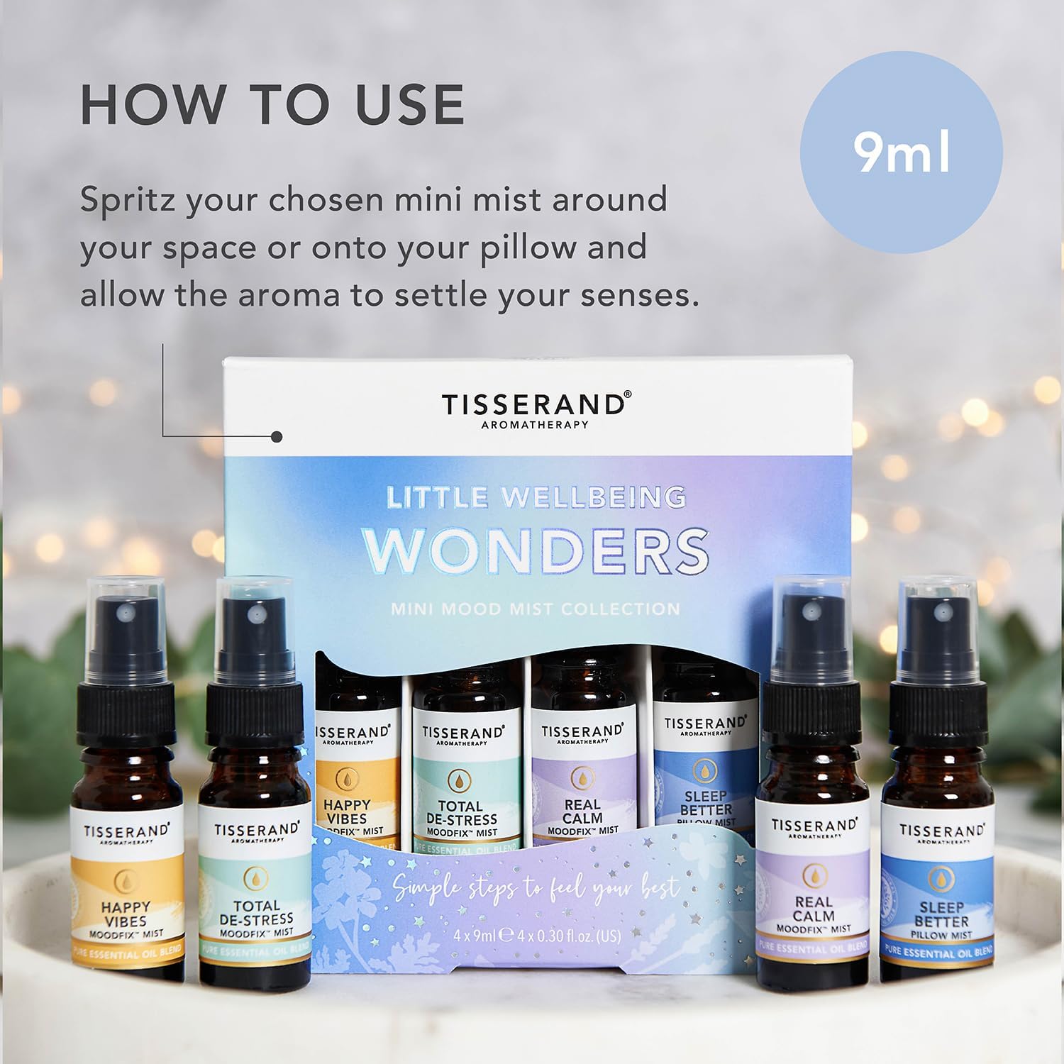 Tisserand Aromatherapy - Wellbeing Roller Ball Collection - Pulse Point Roller Ball - Happy Vibes, Total De-Stress, Sleep Better And Real Calm - 100% Natural Pure Essential Oils - 4X10Ml