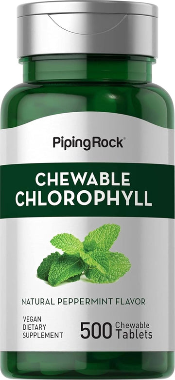 Piping Rock Chlorophyll Tablets | 500 Chewable Pills | Peppermint Flavor | Vegan Supplement | Gluten Free, Non-GMO