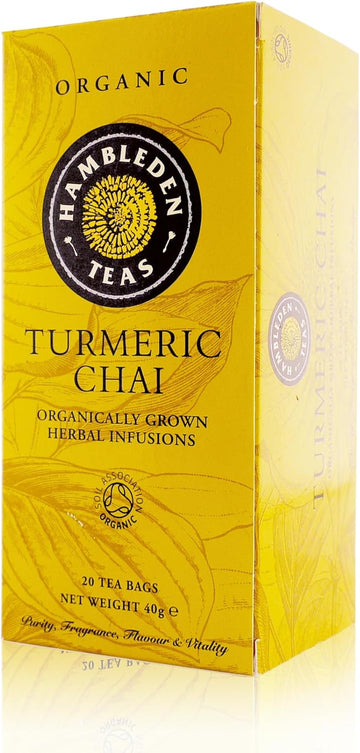Hambleden Teas Organic Turmeric Chai Teabags (Pack Of 6, Total 120 Teabags)