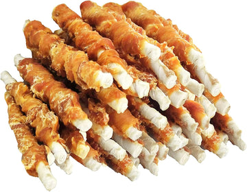 Mon2Sun Dog Treats, Rawhide Twist Chicken Hide Sticks, Suitable For Puppy And Small Dogs, 5 Inch,Chicken