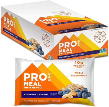 Probar - Meal Bar, Blueberry Muffin, Non-Gmo, Gluten-Free, Healthy, Plant-Based, Whole-Food Ingredients, Natural Energy (12 Count)