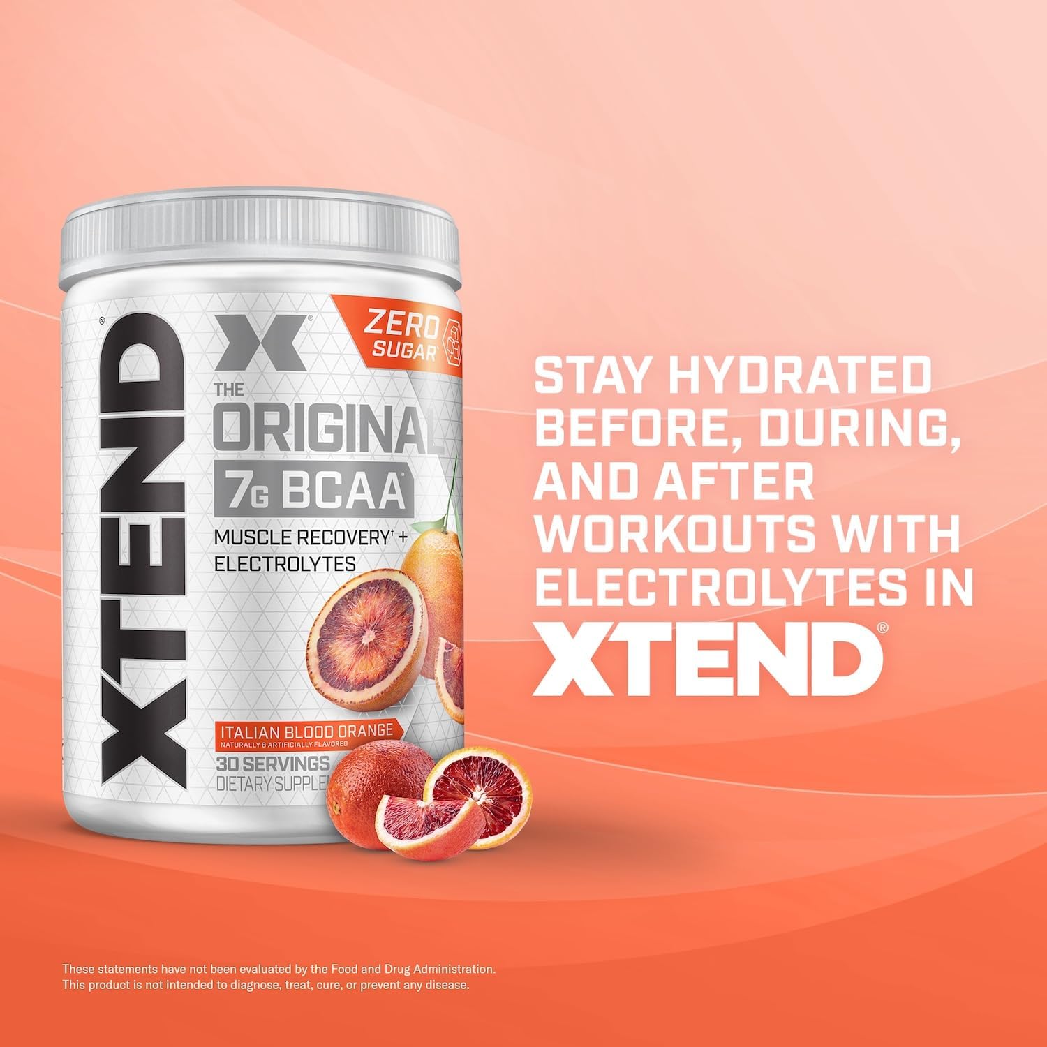 Xtend Original BCAA Powder Italian Blood Orange, Sugar Free Post Workout Muscle Recovery Drink with Amino Acids for Men & Women, 15.3 Oz : Health & Household