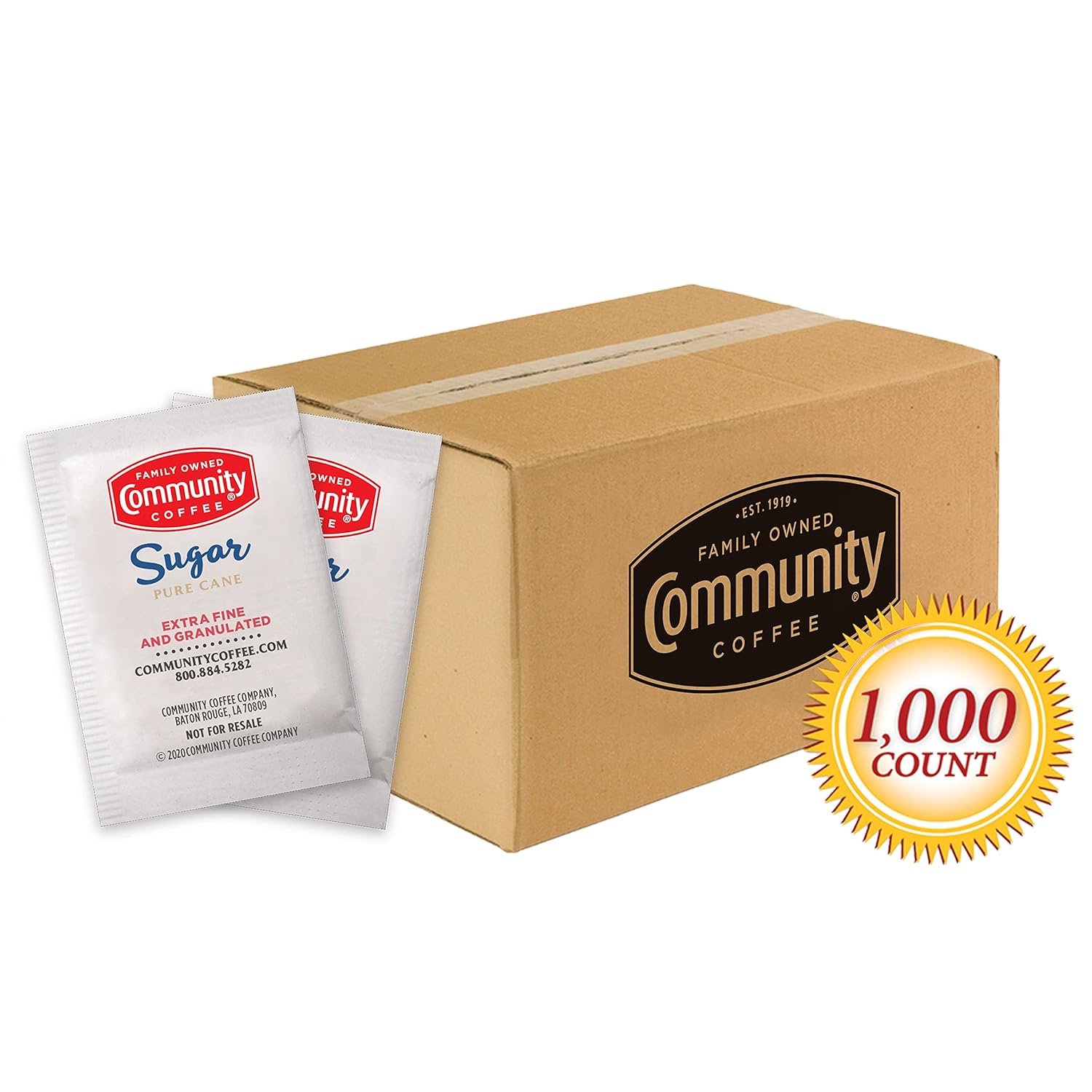 Community Coffee Sugar Bulk Pack, 1000 Count : Grocery & Gourmet Food