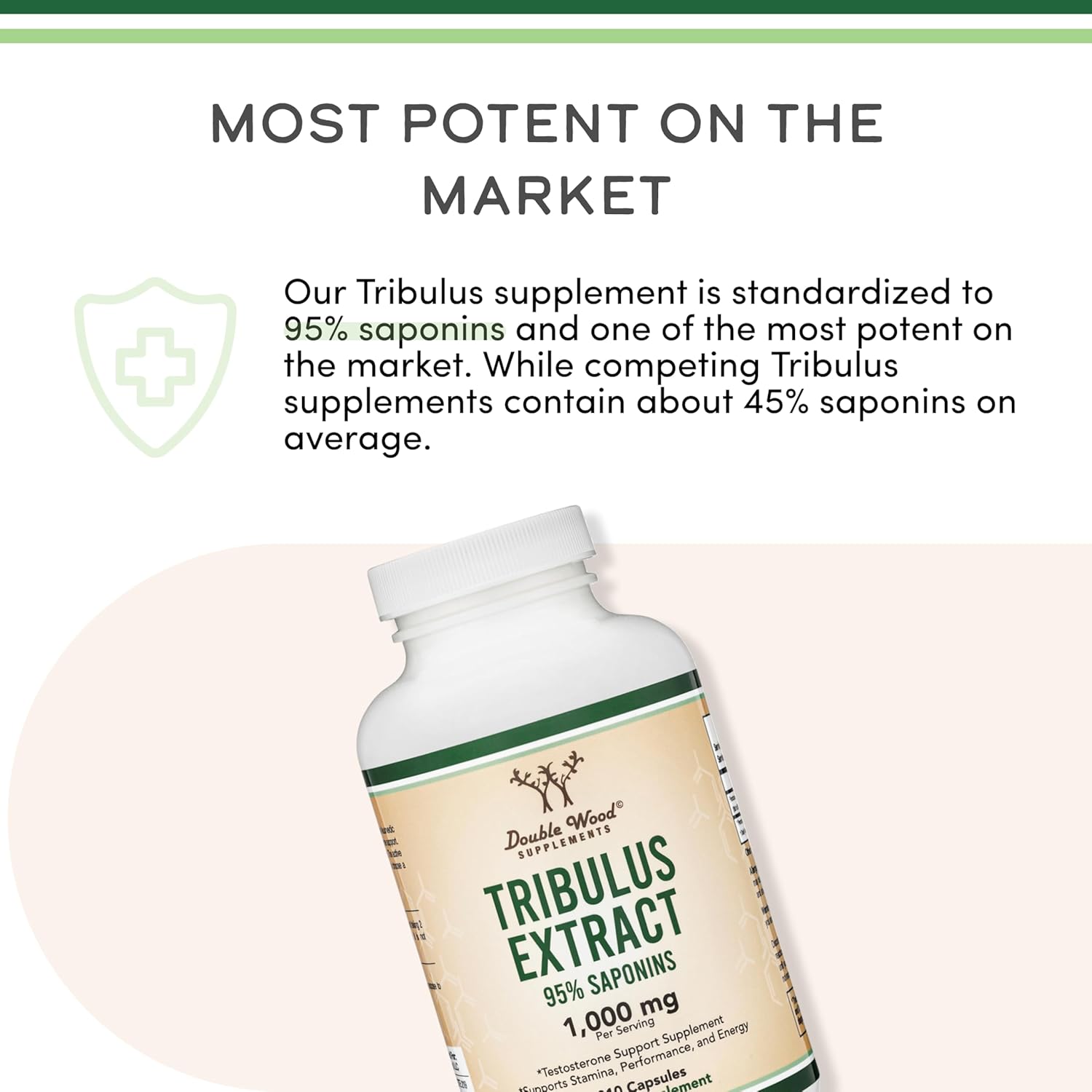 Tribulus Terrestris For Men (Purest 95% Saponin Content) 210 Capsules, 1,000Mg Concentrated Fruit Extract (Third Party Tested, Vegan Safe, Non-Gmo) For Stamina And Energy By Double Wood : Health & Household