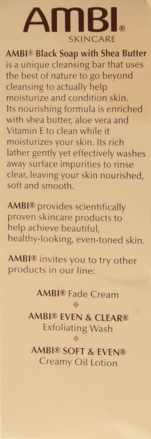 Ambi Skincare Black Soap with Shea Butter, 3.5 Oz (Pack of 2) : Facial Soaps : Beauty & Personal Care