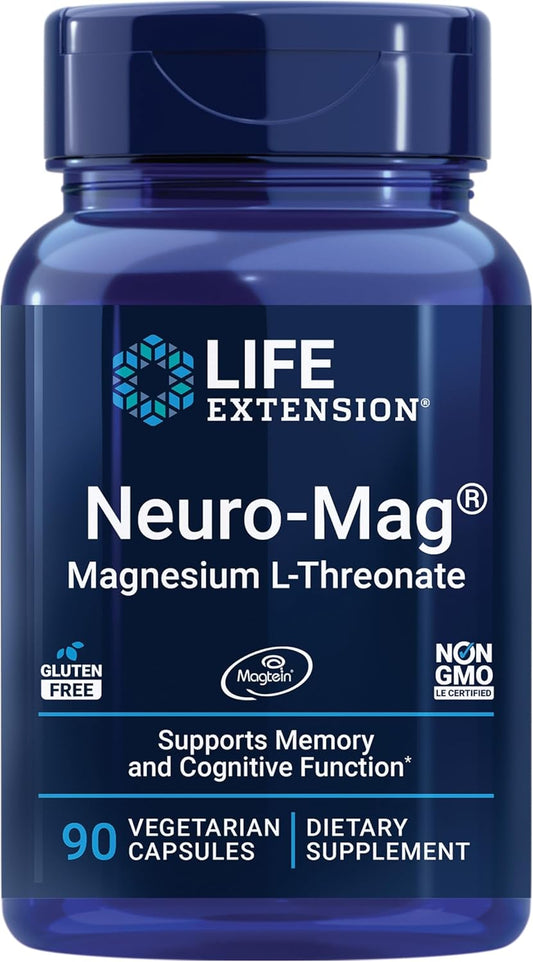 Life Extension Neuro-Mag Magnesium L-Threonate And Vitamin D3 Supplement Bundle For Brain, Bone And Immune Health