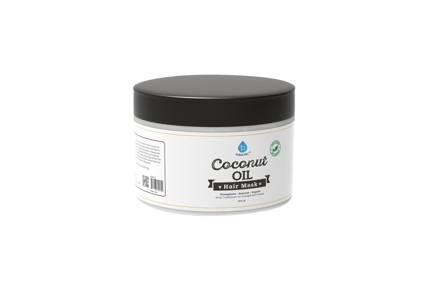 Pursonic 100% Natural Coconut Oil Hair Mask Deep Conditioner For Strength And Volume : Beauty & Personal Care