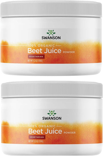 Swanson Certified Organic Beet Juice Powder 5.3 Ounce (150 G) Pwdr (2 Pack)