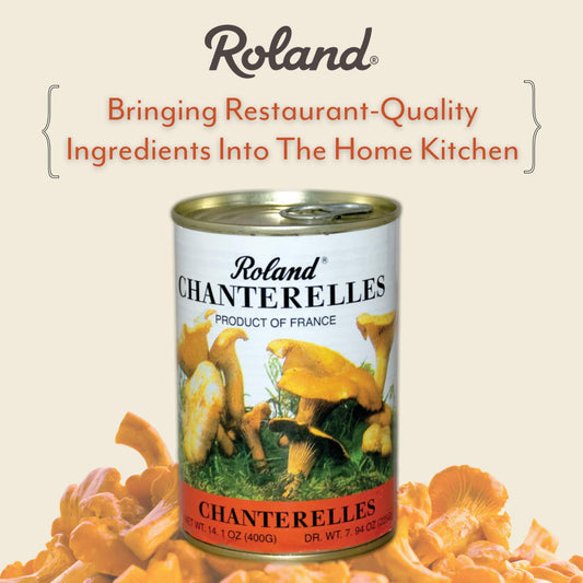Roland Foods Canned Chanterelle Mushrooms, Specialty Canned Food, 7.9-Ounce Can