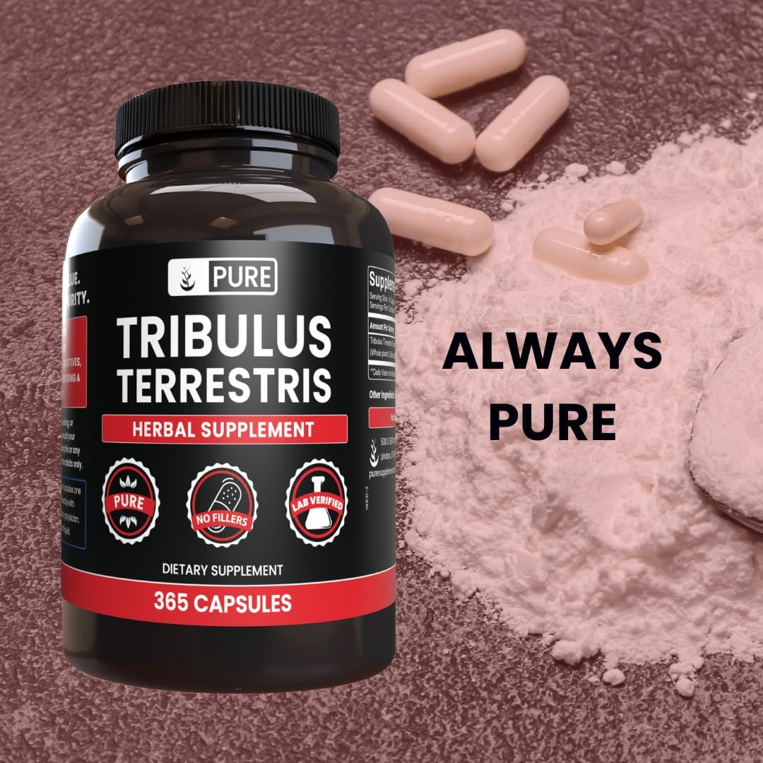 Pure Original Ingredients Tribulus Terrestris, No Magnesium Or Rice Fillers, Always Pure, Lab Verified (365 Capsules) : Health & Household