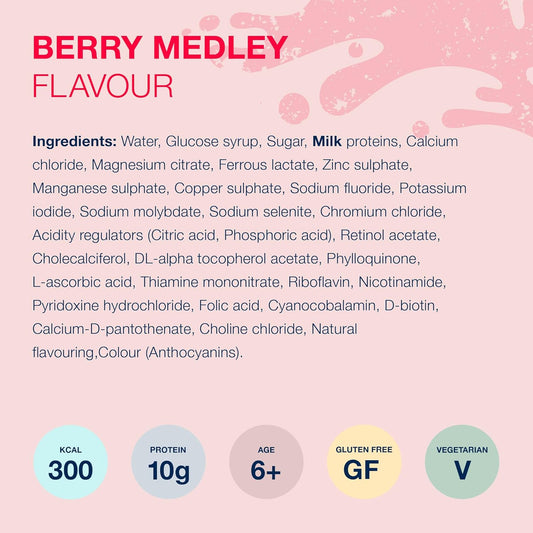 Aymes Actagain Juce - Juice-Style Nutritional Drink - Berry Medley - 24 X 200Ml Cartons - Gluten Free & Fat Free - Suitable For Adults And Children Aged 6+