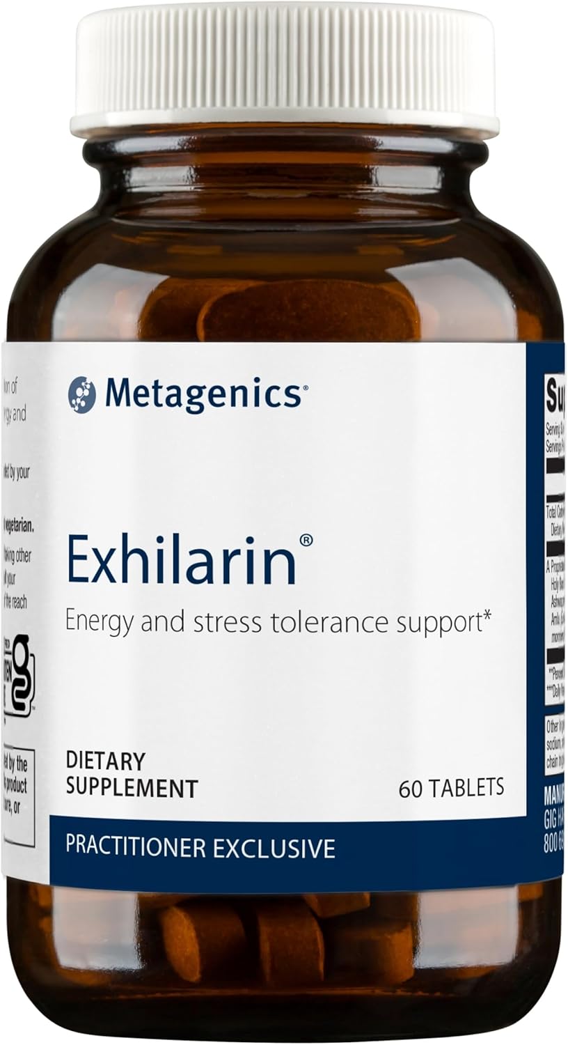 Metagenics Exhilarin - Energy & Stress Tolerance Support* - With Ashwagandha, Holy Basil, Amla & Bacopa - Designed In Style Of Ayurvedic Medicine - 60 Tablets