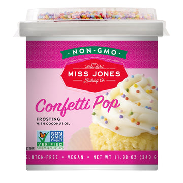 Miss Jones Baking 90% Organic Birthday Buttercream Frosting, Perfect for Icing and Decorating, Vegan-Friendly: Confetti Pop (Pack of 1)