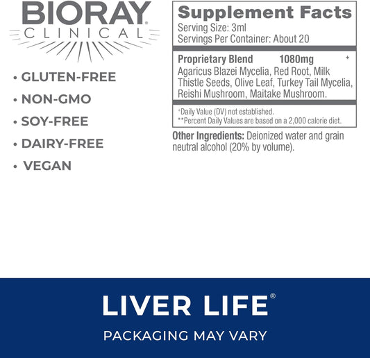 Bioray Clinical Liver Life - 2 Fl Oz - Strengthens Liver Structure & Function - Non-Gmo, Vegetarian, Gluten Free