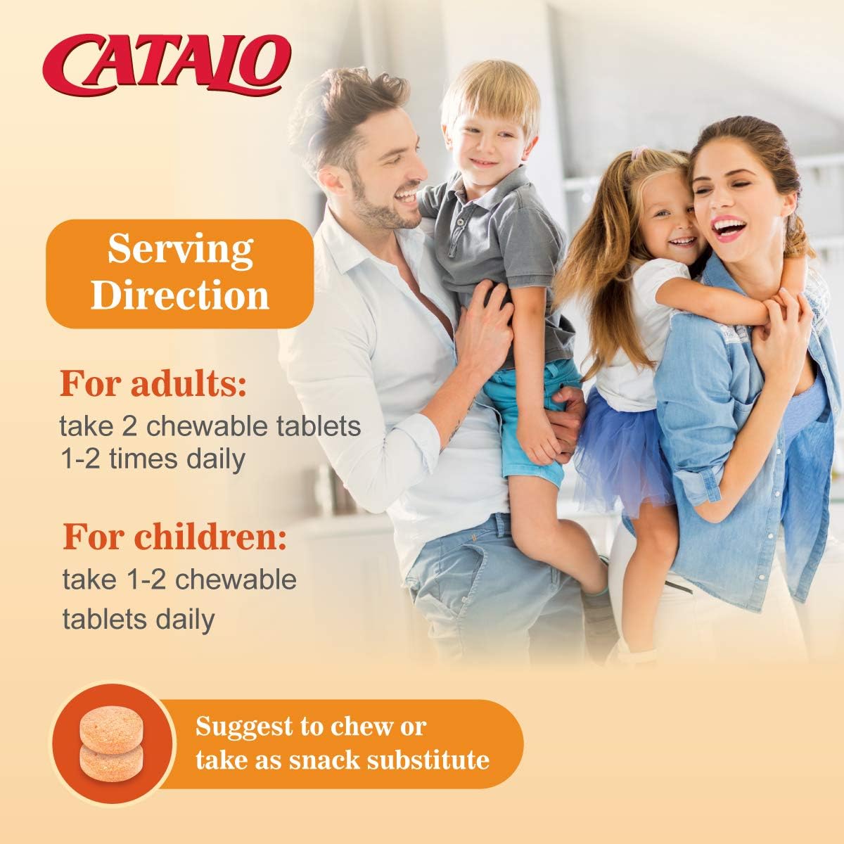 CATALO Natural Vitamin C Formula 60 Chewable Tablets : Health & Household