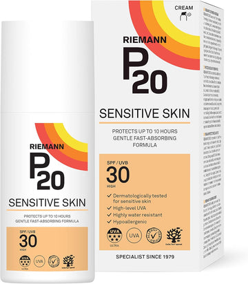 Riemann P20 Spf30 Sensitive Sun Cream 200Ml, High Level Uva Protection For Up To 10 Hours, Allergy Certification, Water Resistant, Durable & Long Lasting, Sweat Resistant (Pack Of 2)