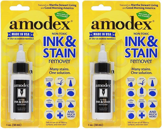 Amodex Ink & Stain Remover 1oz Bottle (Pack of 2) : Health & Household