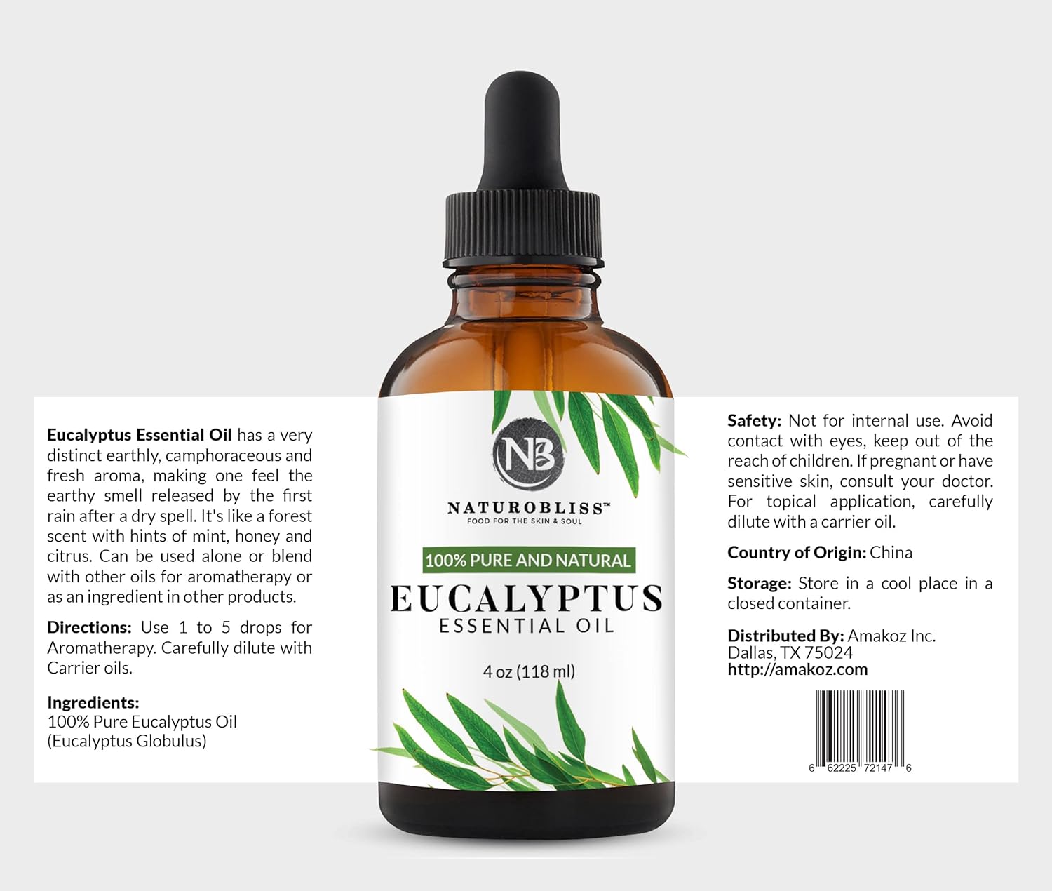 NaturoBliss 100% Pure Natural Undiluted Eucalyptus Essential Oil (4oz) Premium Therapeutic Grade Aromatherapy : Health & Household