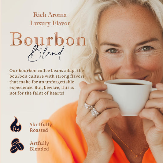 Coffea Flavor Bourbon Flavored Whole Bean Coffee – 100% Arabica, Medium Roast, Usda Organic, Fair Trade, Freshly Roasted, 16 Oz Bag
