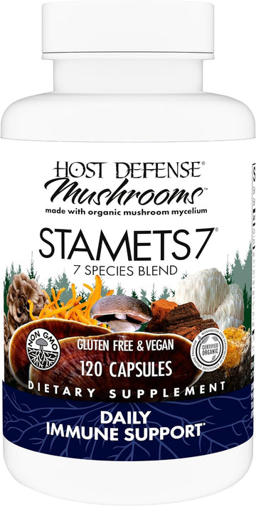 Host Defense Stamets 7-7 Species Blend - Mushroom Supplement For Immune Support - Includes Royal Sun Blazei, Cordyceps, Reishi, Maitake, Lion'S Mane, Chaga & Mesima - 120 Capsules (60 Servings)