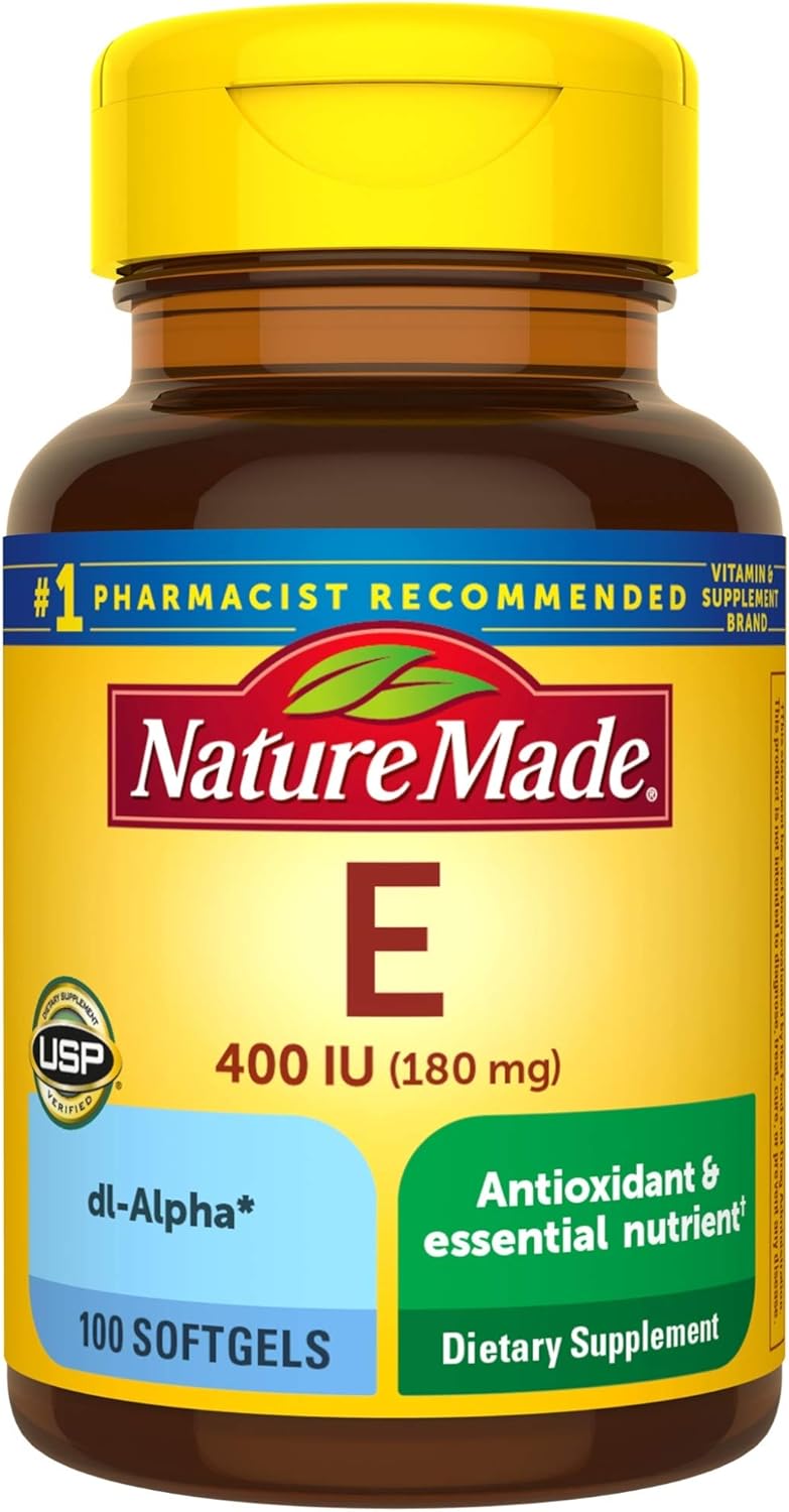 Nature Made Vitamin E 180 Mg (400 Iu) Dl-Alpha, Dietary Supplement For Antioxidant Support, 100 Softgels (Pack Of 3)