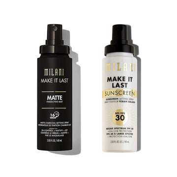 Milani Make It Last Charcoal Matte Setting Spray & Milani Make It Last Sunscreen Setting Spray With Spf30