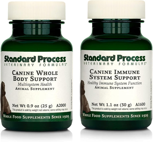 Standard Process Puppy Pack - Canine Immune & Whole-Body Support Powder Supplements - Puppy Support Kit With Canine Whole Body Support & Canine Immune System Support - Includes Collapsible Water Bowl