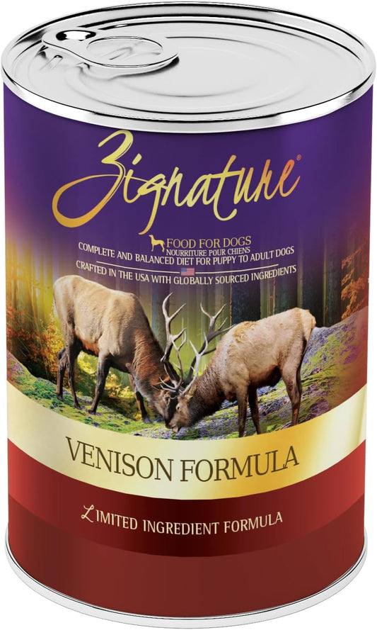 Zignature Venison Limited Ingredient Formula Wet Dog Food 13Oz, Case Of 12