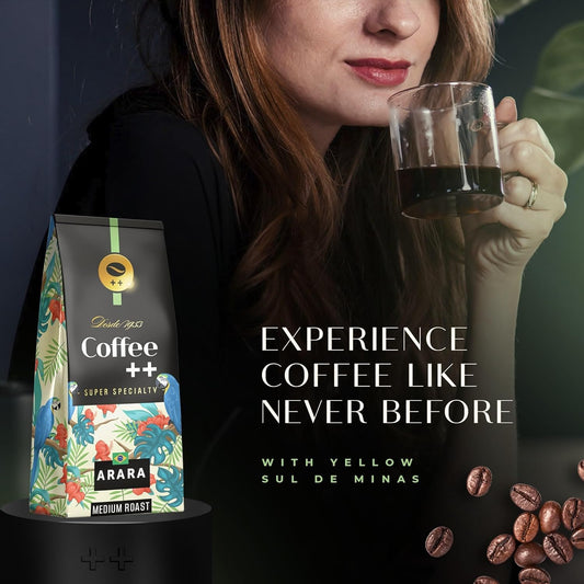 Whole Bean Coffee Plus | Unique Flavor Of A Specialty Coffee | Gourmet Fresh Coffee Experience, Grind It And Get The Perfect Cup | Medium Roast Beans | Arara | Bag Of 8.8 Oz