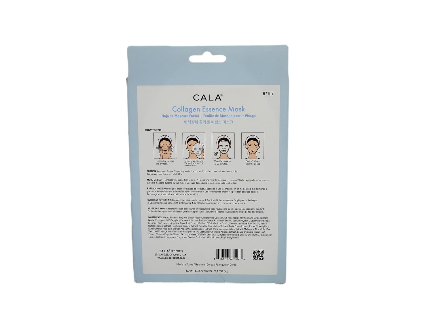 Cala Collagen Essence Facial Mask Sheets 5 Count, 5 Count : Beauty & Personal Care