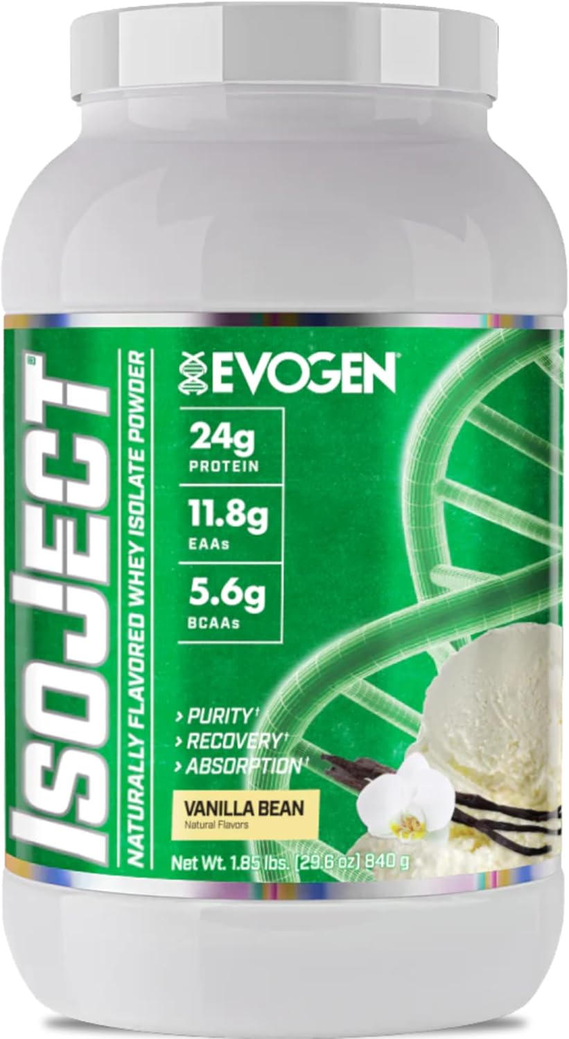Evogen Isoject Naturals - Whey Protein Isolate | Naturally Flavored, Ultra-Pure Whey Protein Powder With Ignitor™ Enzymes, Bcaas, And Eaas | Enhanced Absorption & Recovery | Vanilla Bean | 28 Servings : Health & Household