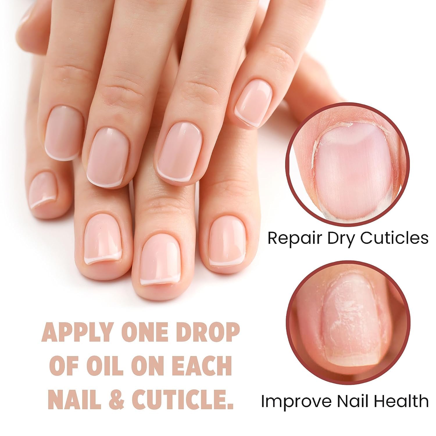 French Girl Nail & Cuticle Oil - Hydrating Nail Strengthener And Growth Treatment, Cuticle Softener, Nail Growth Oil To Repair Dry, Damaged Nails, Clean, Vegan & Cruelty-Free, .3 Oz : Beauty & Personal Care