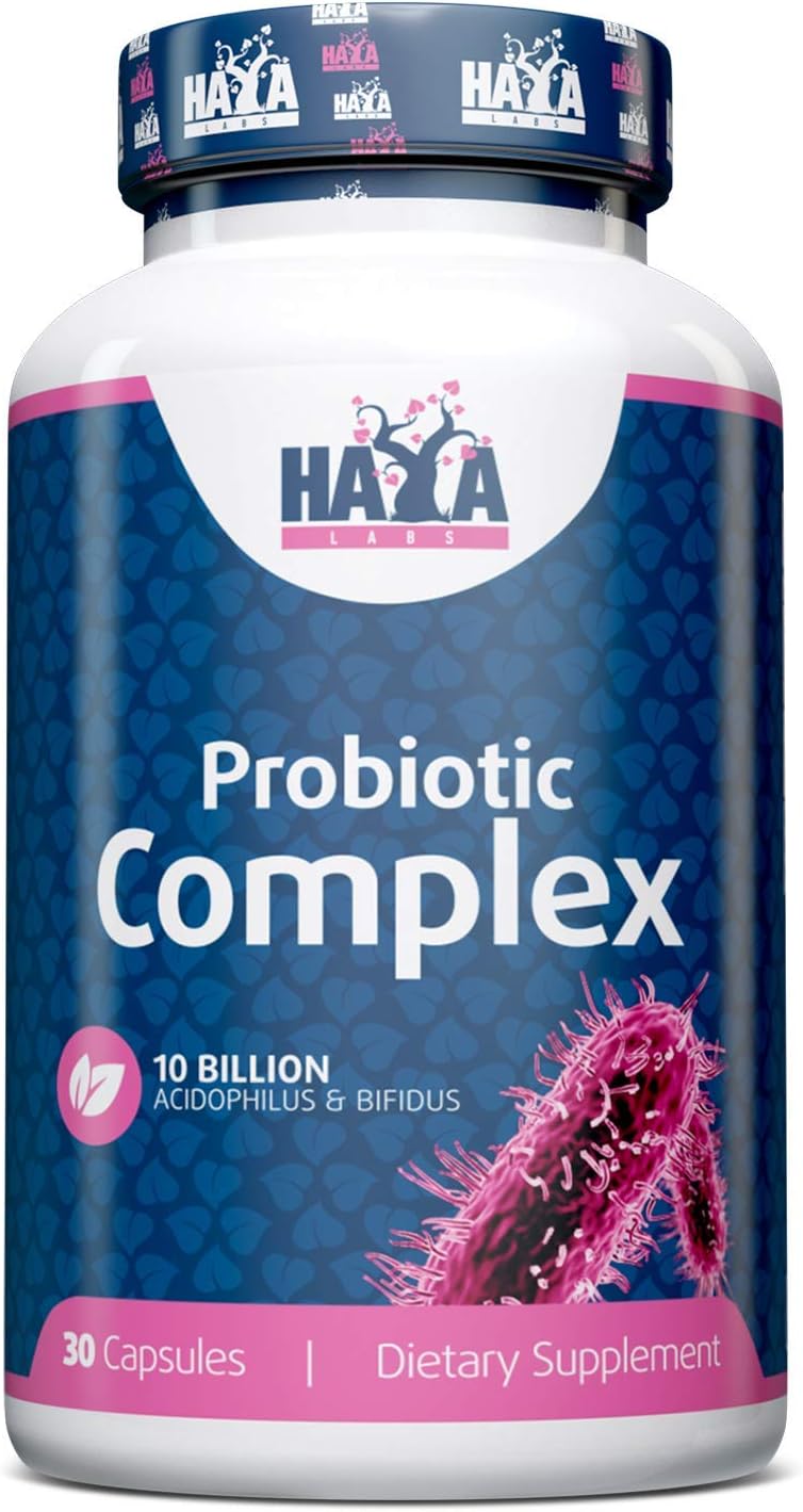 Haya Labs 10 Billion Acidophilus And Bifidus Probiotic Complex 30Capsules