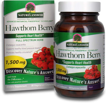 Nature'S Answer Hawthorn Berry 1500Mg 90-Capsules | Supports Cardiovascular System | Gluten-Free, Non-Gmo & Kosher Certified | Single Count